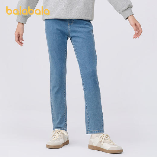 巴拉巴拉女童裤子儿童牛仔裤中大童春装甜美直筒裤时尚修身长裤潮 商品图2