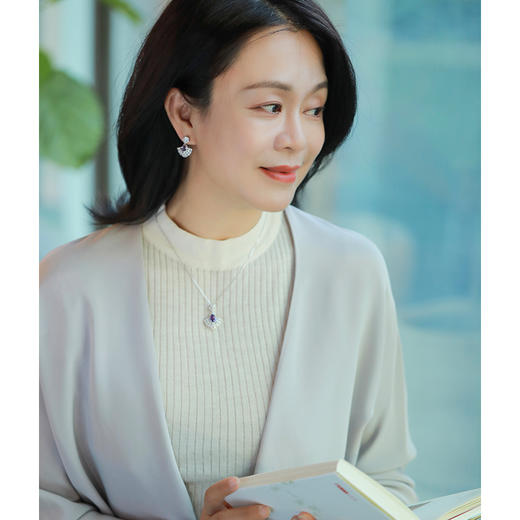 贵人牌：奢牌吉祥扇+四叶草  | 红绿宝、紫水晶项链、耳钉 商品图5