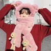 小熊帽子韩版可爱女百搭秋冬季冬天围巾一体帽保暖手套围脖三件套 商品缩略图4