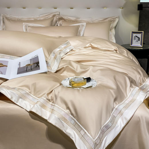 A类120支长绒棉床上四件套纯棉轻奢全棉贡缎床单被套床上用品 商品图1