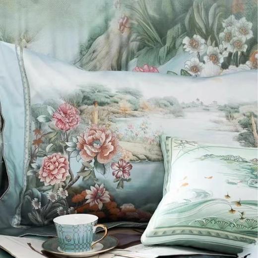 【春上新】10楼 富安娜 国绣四件套-如画河山/绿 230*229cm 吊牌价7980元 活动价3680元 商品图2