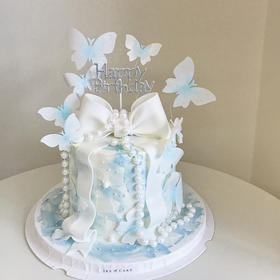 蓝蝴蝶（糯米纸蝴蝶长时间储存冰箱内容易受潮软掉，收到请尽快食用）