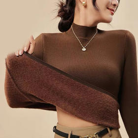 木言欢一体水貂绒毛衣，半高领亲肤保暖，防风御寒