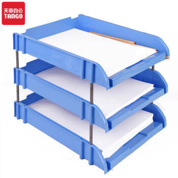 天章办公(TANGO)三层文件架文件框 文件栏三层文件盘 文件架子多层资料架文件收纳 文件座加固加厚 办公用品 商品图5