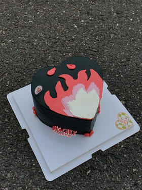 黑色爱心火焰款 撞色系列【深色色素较重】