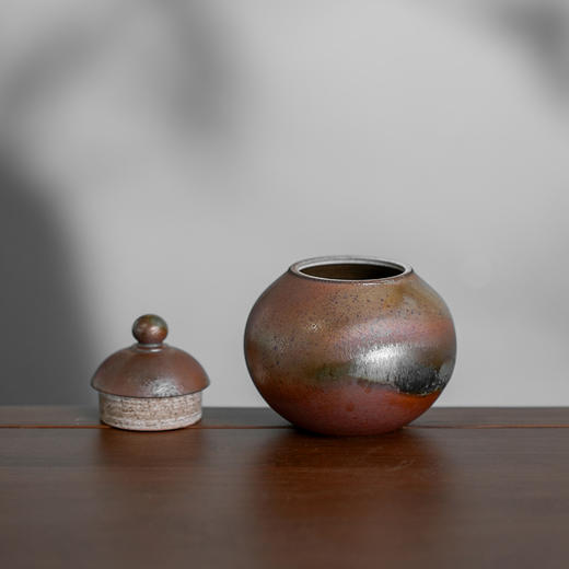 歌林柴窑大千彩醒茶罐志野素烧茶叶罐储存收纳茶盒家用陶瓷醒茶罐子 商品图6
