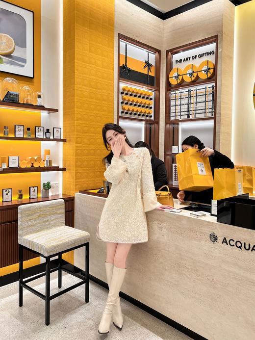 【年终福利，不退不换】  【香雪浮梅】中式重工蕾丝侧边开衩圆领宽松连衣裙女 商品图6