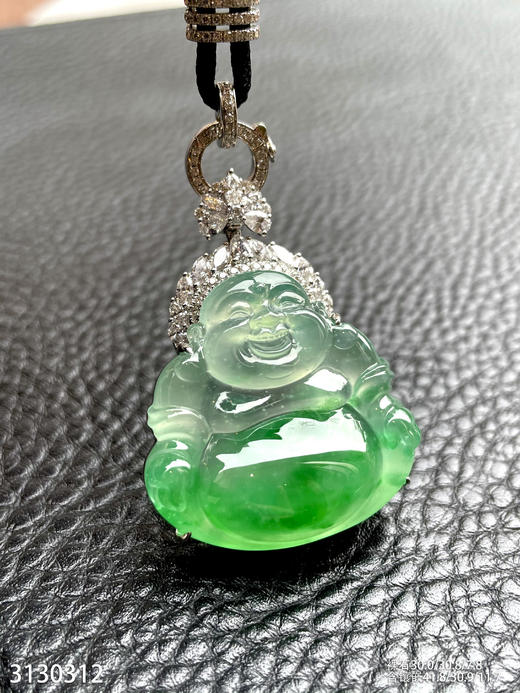 玻璃种飘翠佛公吊坠【3130312】具体价格微信咨询 商品图3