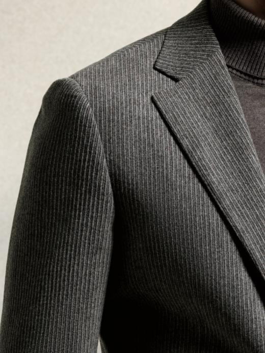 Stylbiella 羊绒羊毛混织330克重纬向弹力褐色条绒全麻衬套装 商品图1