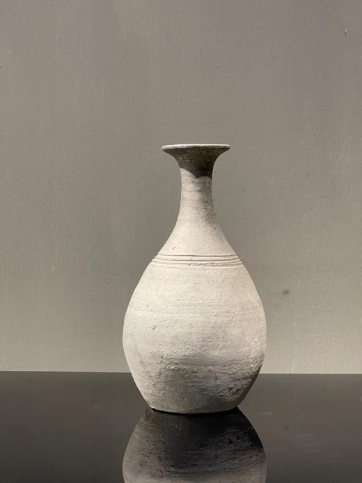 灰陶弦纹玉壶春瓶，顺丰包邮 商品图0