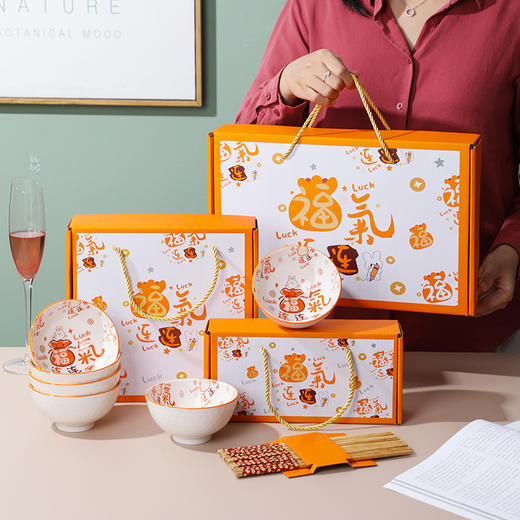 【百柿可乐❗️马年限定餐具礼盒】动动碗筷纳福开运，创意陶瓷筷子套装伴手礼礼品碗，新年礼盒年货礼盒 商品图1