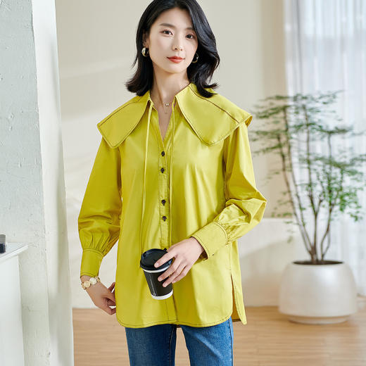 剩L 【气质衬衫】2024春季新款时尚减龄通勤百搭衬衣女5Q24AC0355 商品图0