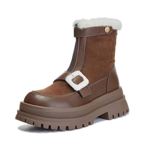 2023冬季新款时尚加绒雪地靴休闲百搭中筒靴百搭增高女靴保暖靴子 商品图4