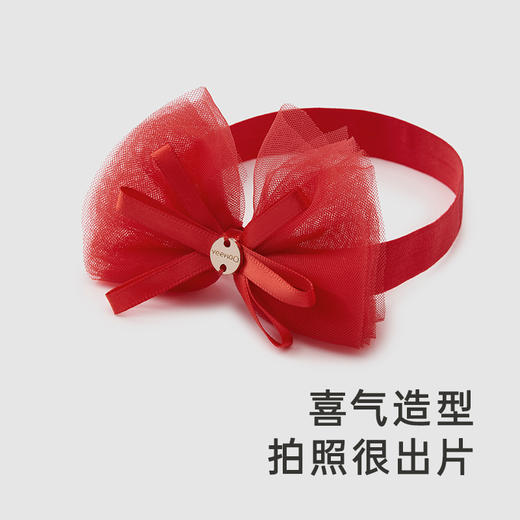 【商场同款】英氏儿童发饰喜庆红色蝴蝶结发夹女宝发带新款 商品图1