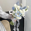 【爱在心头】白玫瑰➕白桔梗➕郁金香，精品时尚新娘手捧花 商品缩略图1