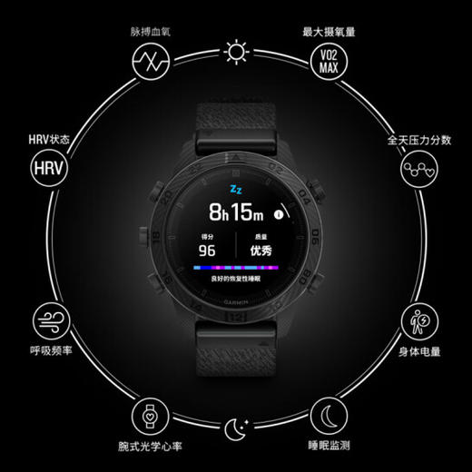 佳明（GARMIN）MARQ(Gen 2)Commander 指挥官Carbon 碳纤维 心率 高尔夫 户外运动手表 商品图1