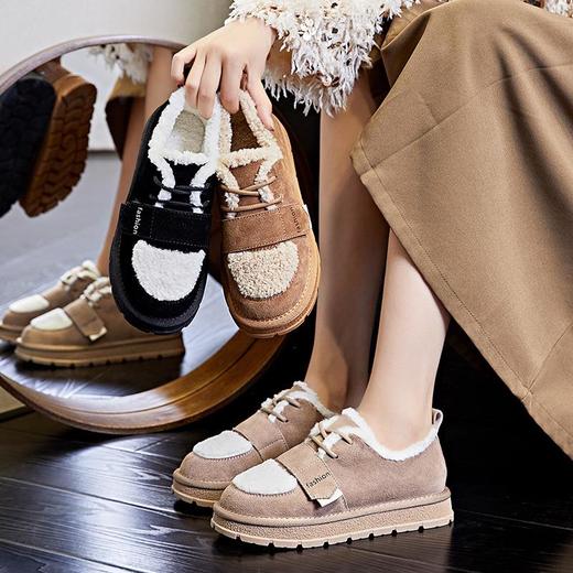 魔术贴雪地靴女2023冬季新款时尚百搭女靴加绒厚底毛毛鞋休闲女靴 商品图0