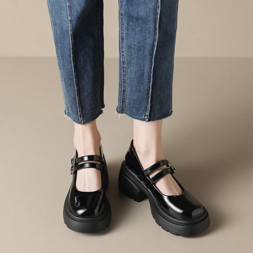 ZHRjk乐福鞋女2024春季新款软皮平底休闲爱心双带浅口玛丽珍单鞋 商品图3