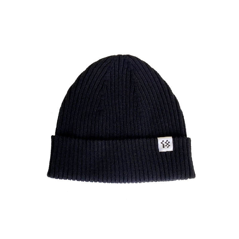 【18周边商店】18logo毛线帽 黑色/黑色