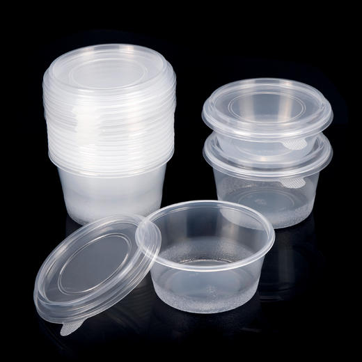 喇叭花一次性餐盒圆盒一次性塑料碗打包饭盒圆汤碗透明带盖外卖 商品图4