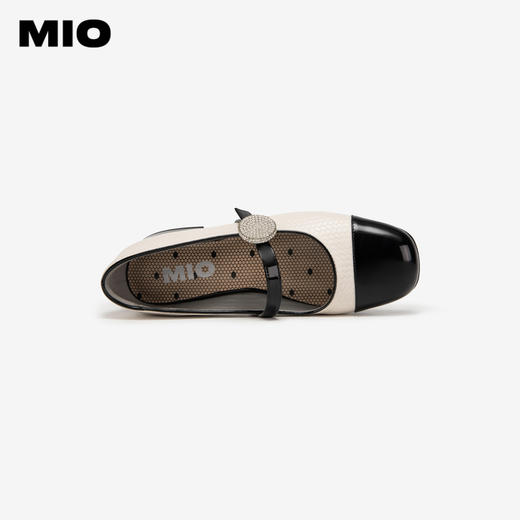 MIO米奥春季小香风浅口单鞋编织压纹钻饰复古玛丽珍鞋女鞋M241440703 商品图2