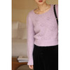 HeyDress玫瑰立体钩花毛衣女冬季法式宽松圆领慵懒感针织短款上衣 商品缩略图2