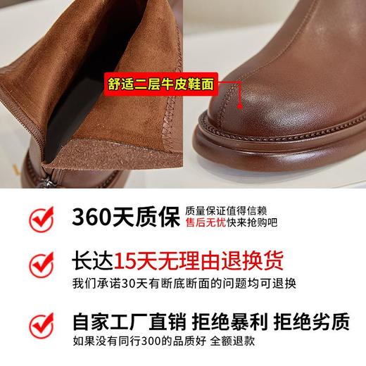 真皮马丁靴女2023秋季新款复古加绒短靴复古英伦风女靴百搭靴子女 商品图2
