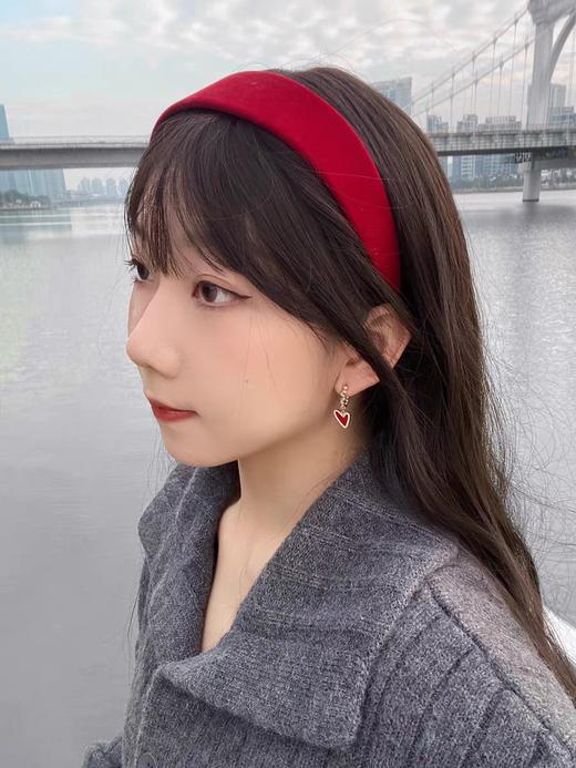 H方 新年心想事成鎏光红心耳环 商品图3