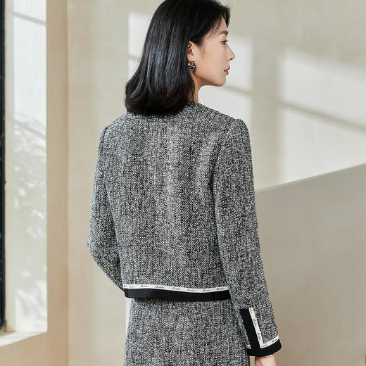 米思阳2026春季新款小香风复古双排扣短外套拼接保暖宽松上衣0063 商品图5