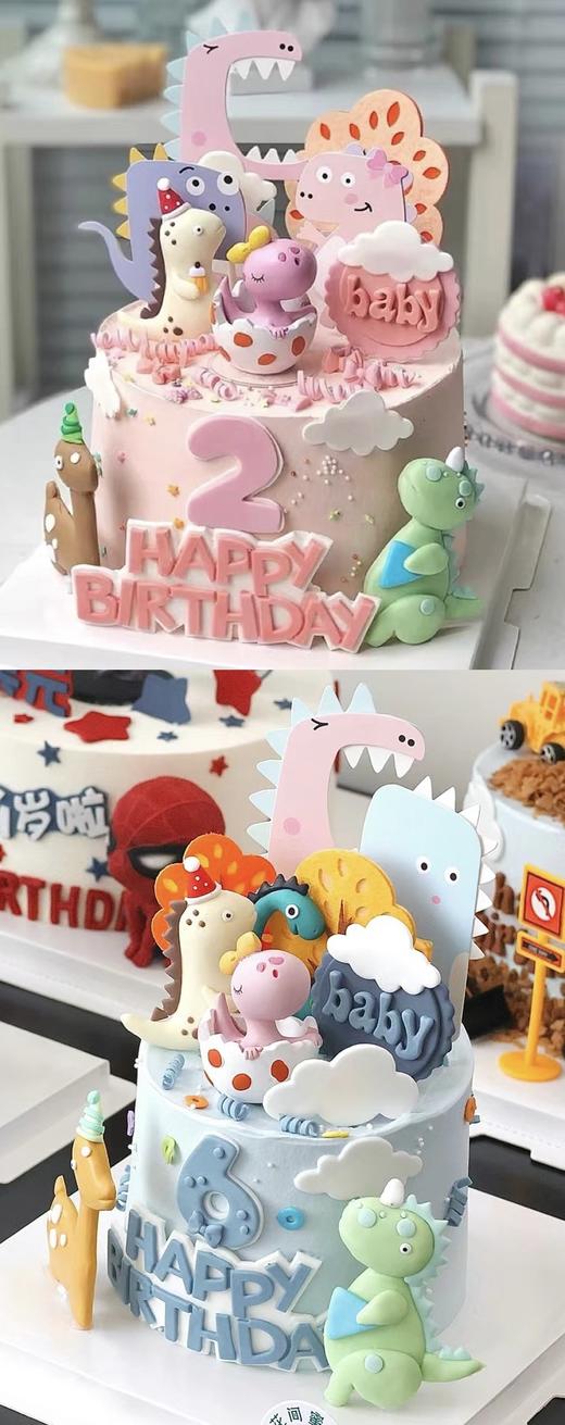 【臻品系列】-加高三层夹心破壳恐龙生日蛋糕【二选一】 商品图0