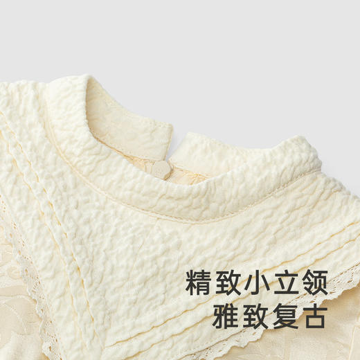 【高定系列】 英氏童装长袖连衣裙复古宫廷风桑蚕丝女宝春夏裙子 商品图1