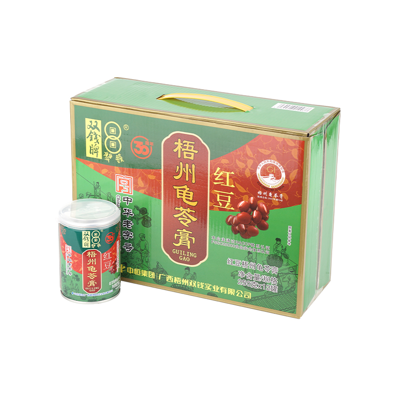 广西梧州双钱红豆龟苓膏 礼盒装250g*12罐