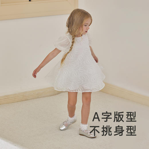【高定系列】英氏童装女童连衣裙公主蓬蓬裙纯棉绣花女宝可爱裙子 商品图3
