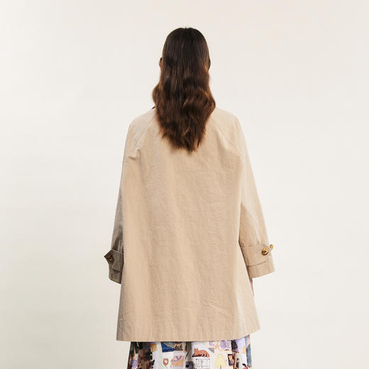 谜底大廓形风衣女2024春新款时尚简约大口袋中长款外套241ME0069 商品图2
