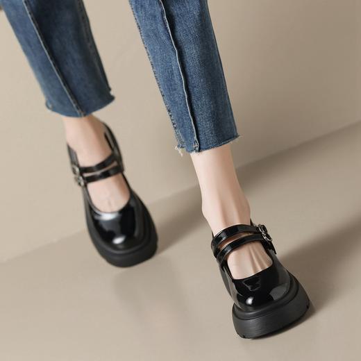 ZHRjk乐福鞋女2024春季新款软皮平底休闲爱心双带浅口玛丽珍单鞋 商品图1