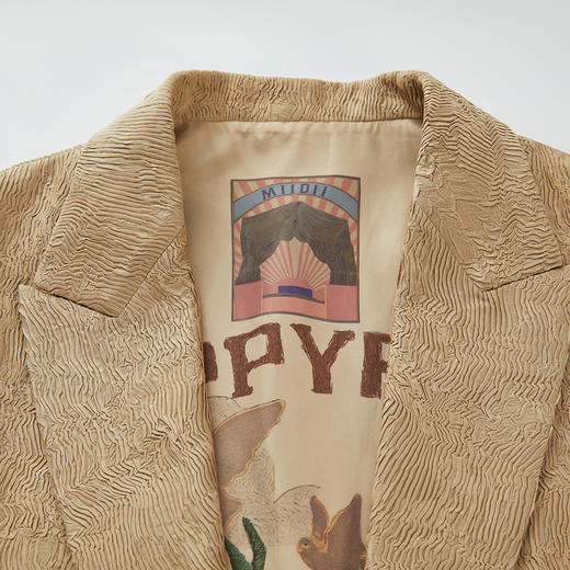 谜底西装马夹女2024春新款通勤风提花双排扣中长款马甲241GM0063 商品图3