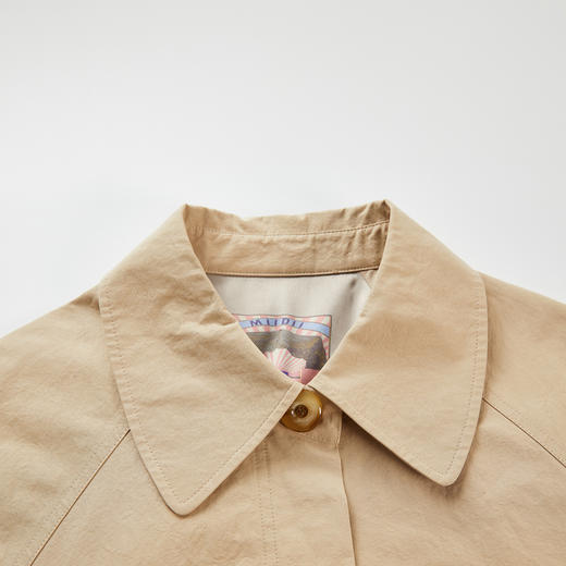 谜底大廓形风衣女2024春新款时尚简约大口袋中长款外套241ME0069 商品图3