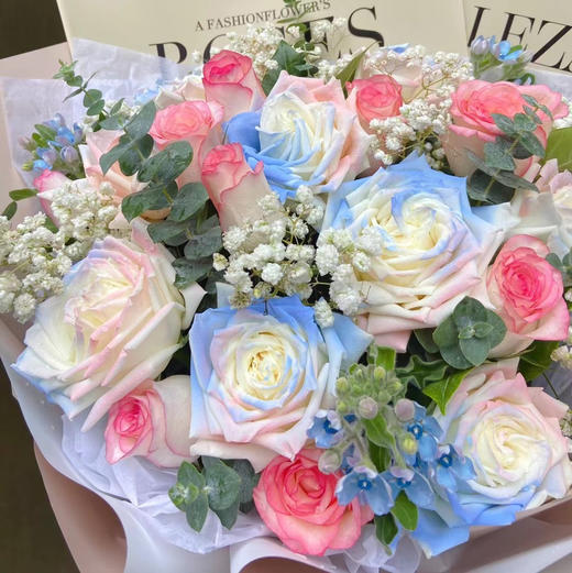 【心中所爱】9支人鱼姬玫瑰➕10支艾莎玫瑰，精品大气花束 商品图1