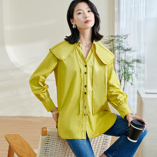 剩L 【气质衬衫】2024春季新款时尚减龄通勤百搭衬衣女5Q24AC0355 商品图2