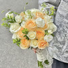 【皎洁月光】香槟玫瑰➕白玫瑰➕白桔梗，精品时尚新娘手捧花 商品缩略图0