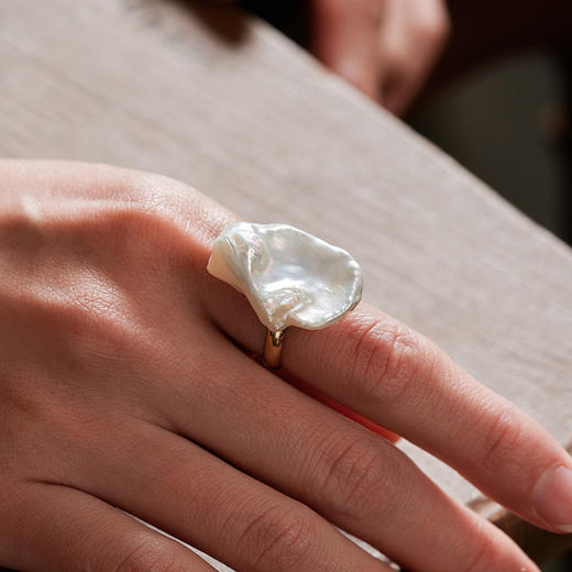 Manreya玛芮雅“海滨微风”巴洛克珍珠戒指优雅大方轻奢百搭礼物 商品图5