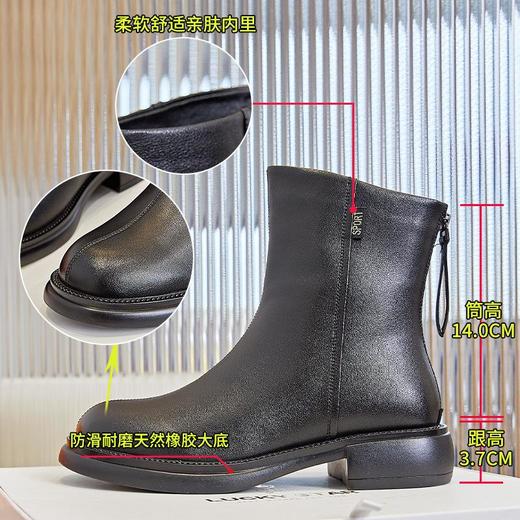 真皮马丁靴女2023秋季新款复古加绒短靴复古英伦风女靴百搭靴子女 商品图1