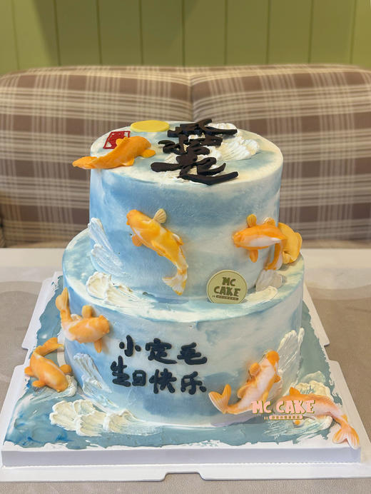 中国风|风生水起双层蛋糕|送领导长辈祝福蛋糕 商品图1