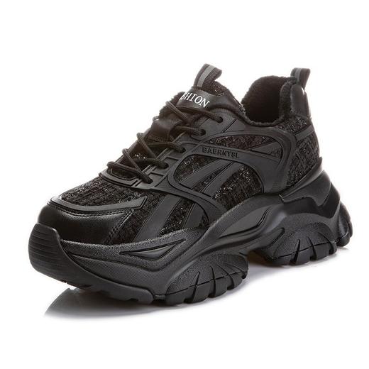 吸膜底老爹鞋春夏2024女士新款厚底真皮休闲女鞋百搭跑步运动鞋女 商品图4