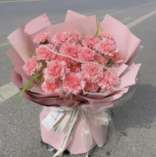 【甜蜜舞曲】21支粉色康乃馨时尚花束 商品图0