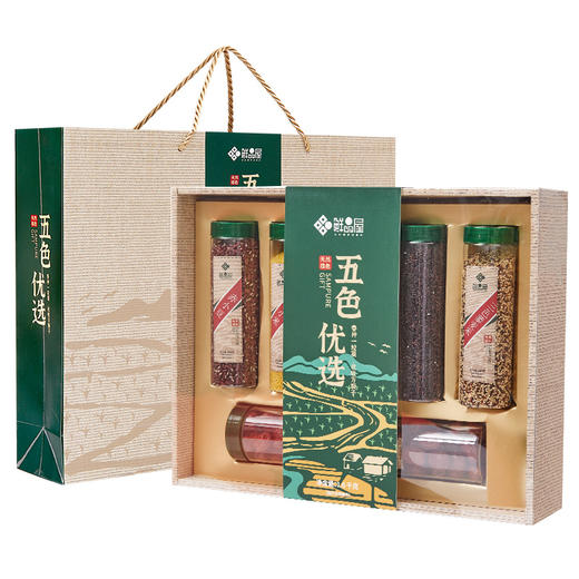 鲜品屋-1.6kg五色优选礼盒 杂粮礼盒粥米八宝米燕麦片黄小米玉米糁 商品图6