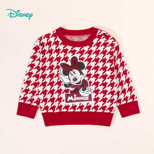 【商城同款】2024年春季新款女童针织套头上衣中大童纯棉千鸟格毛衣线衫231DS0896 商品图3