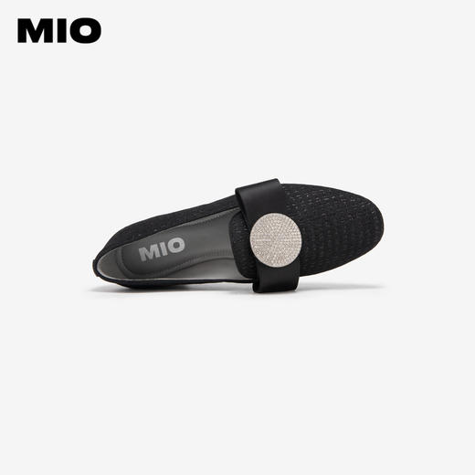 MIO米奥春季舒适低跟浅口单鞋闪钻蝴蝶结优雅芭蕾鞋女鞋M241440301 商品图2