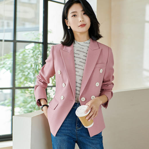 剩M/XL 【高级感西装】2026春季新款时尚通勤修身显瘦百搭外套5Q24AX0127 商品图0