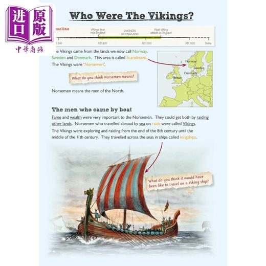 【中商原版】英国CGP KS2 Discover & Learn: History - Vikings Study Book, Year 5 & 6 商品图2